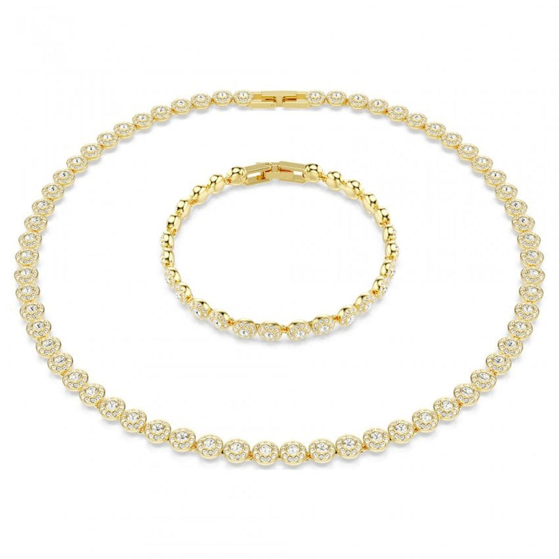 Swarovski Una Angelic Necklace and Bracelet Set Gold Plated