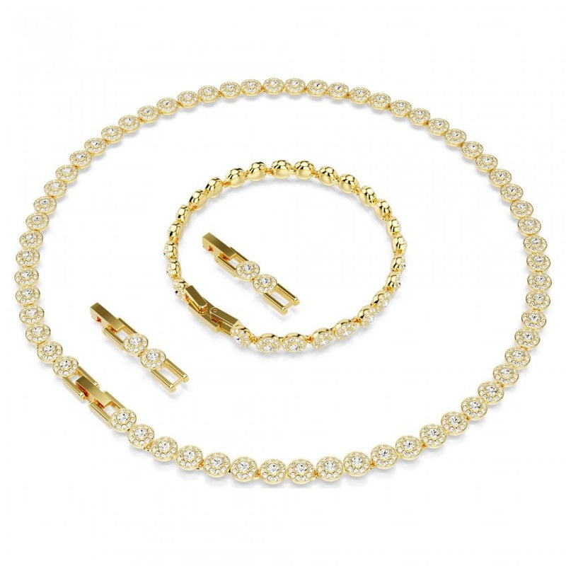 Swarovski Una Angelic Necklace and Bracelet Set Gold Plated