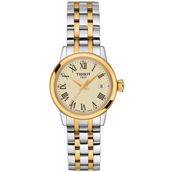 Tissot Ladies Classic Dream Ivory Roman Numeral Dial Bracelet Watch Stainless Steel/ Gold Plated