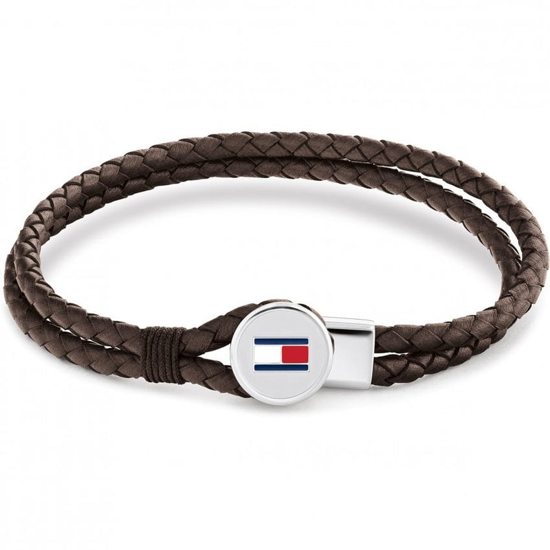 Tommy Hilfiger Mens Brown Bruce Leather Bracelet 2790655