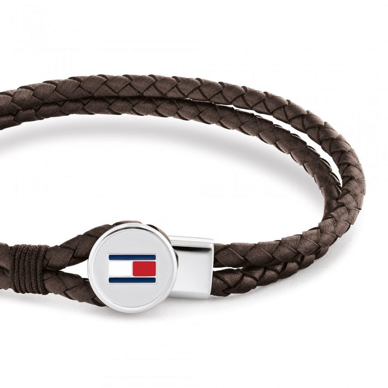 Tommy Hilfiger Mens Brown Bruce Leather Bracelet 2790655