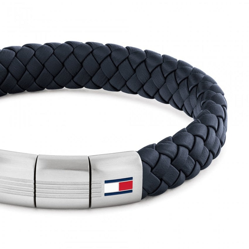 Tommy Hilfiger Mens Blue Round Braided Bracelet 2790660