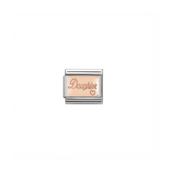 Nomination Composable Classic Link PLATES DAUGHTER in Stainless Steel with 9K Rose Gold