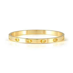 Nomination Pretty Bangles Yellow Oval CZ in Stainless Steel Gold Plated