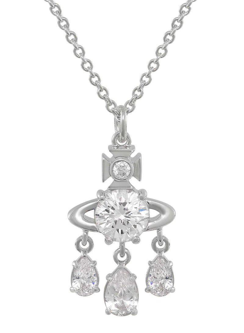 Vivienne Westwood Joaquina Cubic Zirconia Pendant Platinum Plated