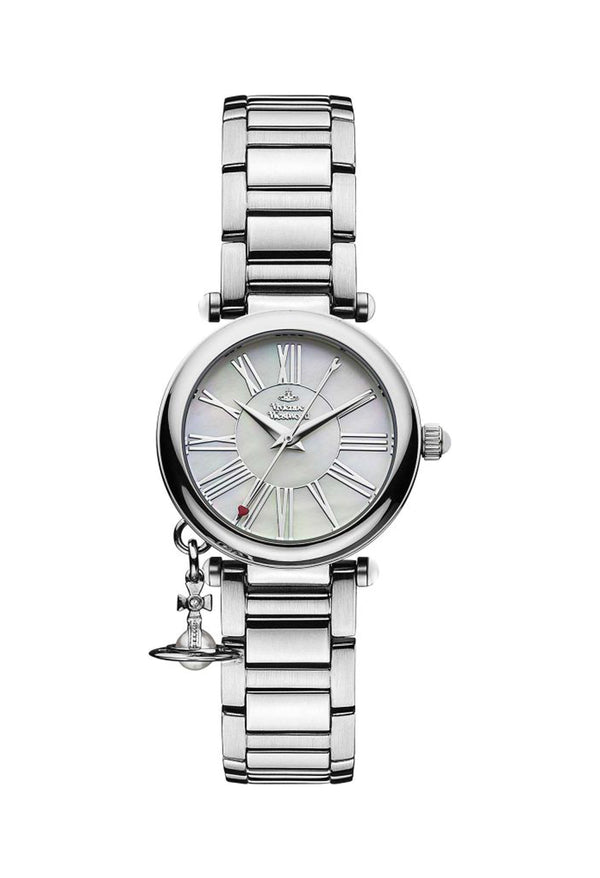 The Vivienne Westwood Ladies Mother Orb Watch, a silver metal watch from Vivienne Westwood, available at OD’s Jewellers in St Helens.
