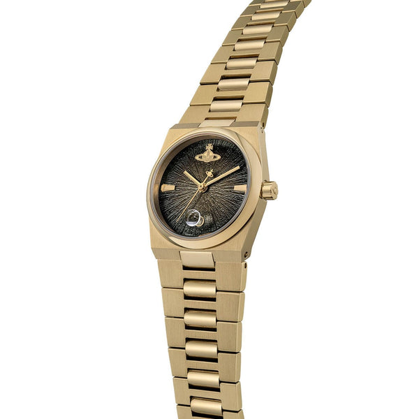 Vivienne Westwood Gold Plated The Hoxton Black Dial Bracelet Watch VV332MTGD