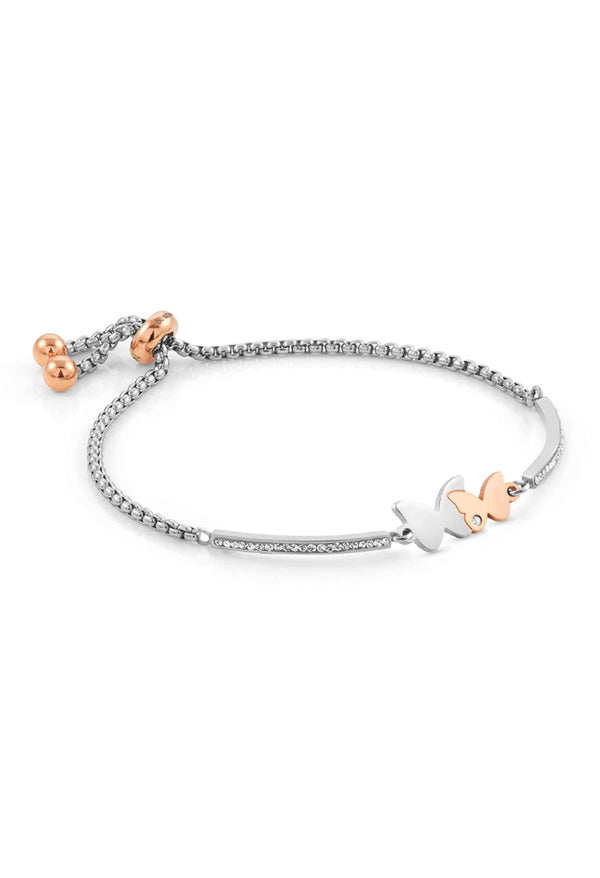 Nomination Milleluci Double Butterflies Bracelet Stainless Steel Rose Gold Plated PVD