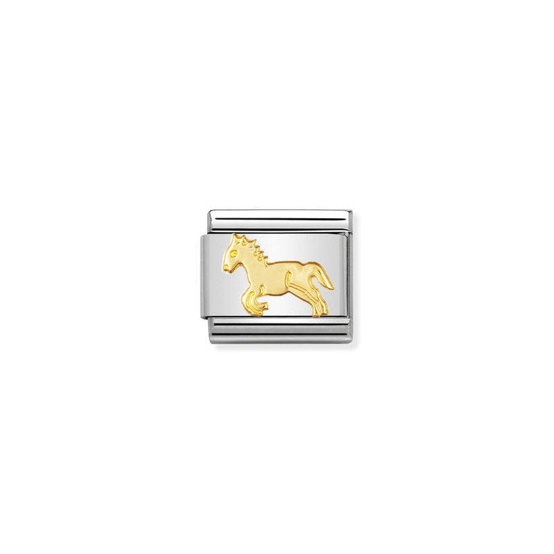 Nomination Composable Classic Link Animals Horse in 18k gold