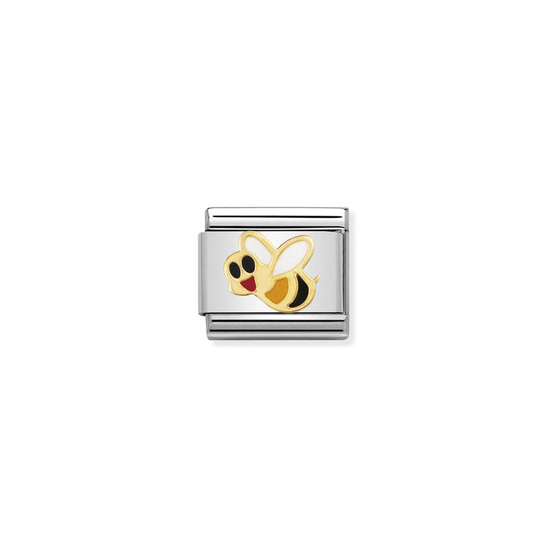 Nomination Composable Classic Link Air Animals Bee in 18k gold