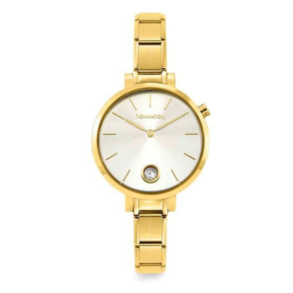 Nomination Ladies Paris Watch with Round Steel strap GOLD ZIRCON Silver