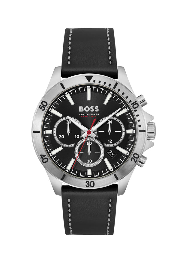 BOSS Gents Troper Black Dial Chronograph Stainless Steel Bracelet Watch