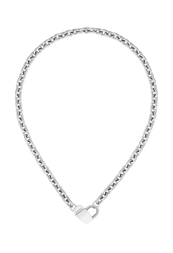 BOSS Dinya Heart Necklace in Stainless Steel