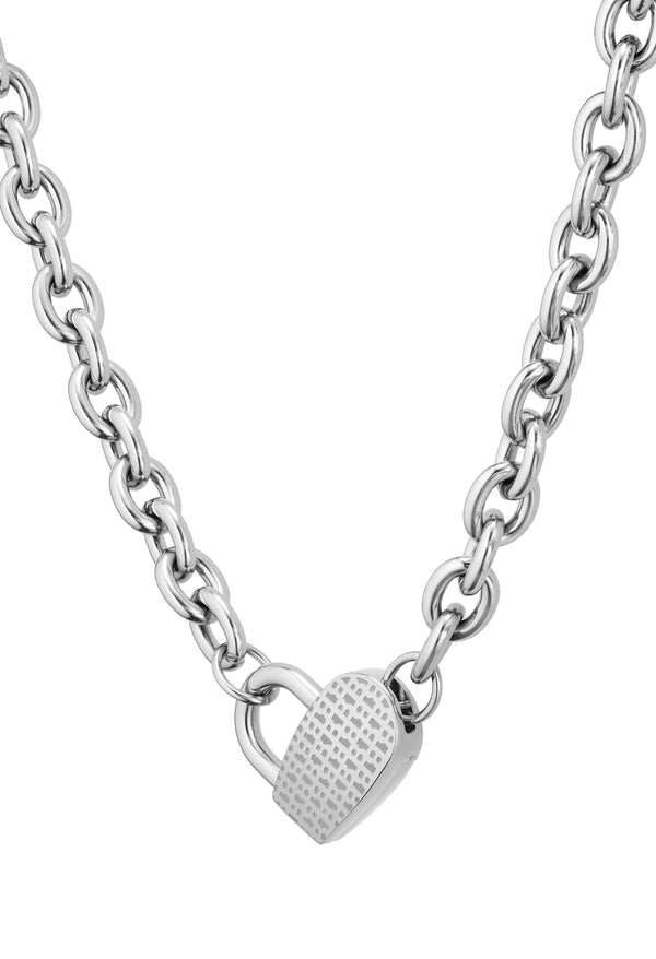 BOSS Dinya Heart Necklace in Stainless Steel