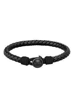 BOSS Gents Thad Sport Black Braided Bracelet in Black Ion Plated