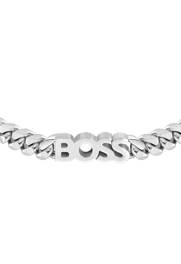 BOSS Gents Kassy 'BOSS' Curb Stainless Steel Bracelet