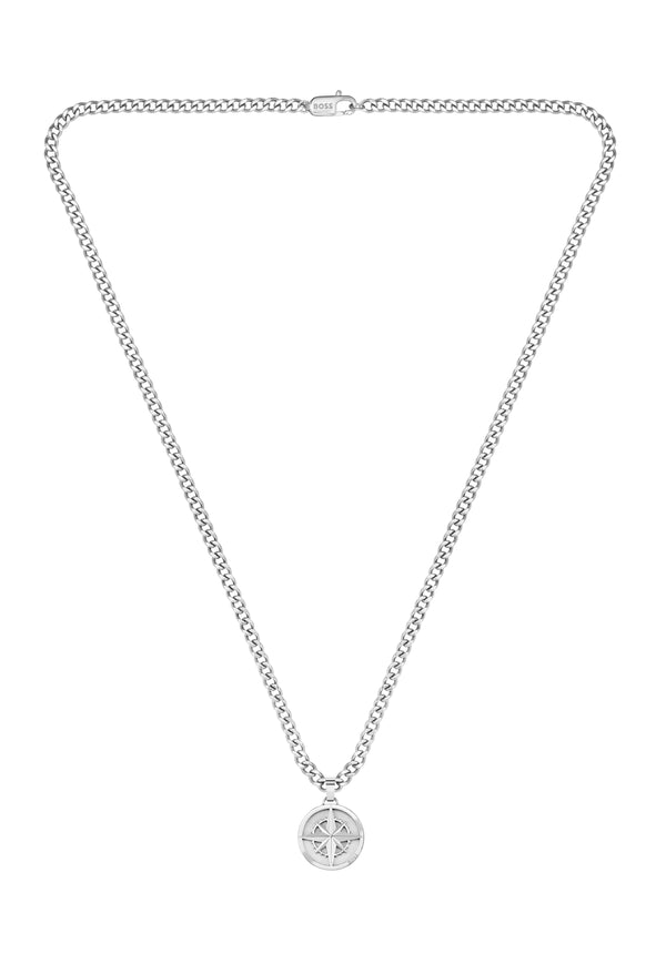 BOSS Gents North Compass Stainless Steel Necklace