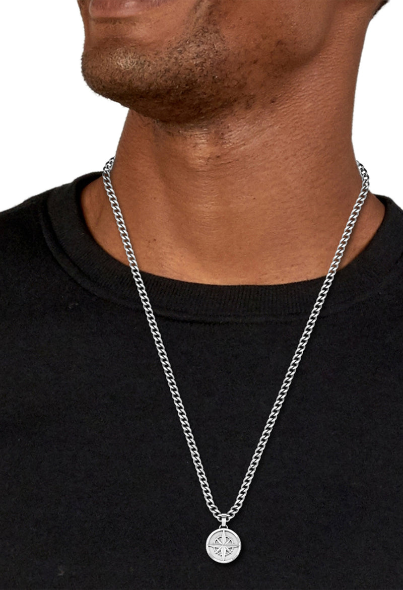 BOSS Gents North Compass Stainless Steel Necklace