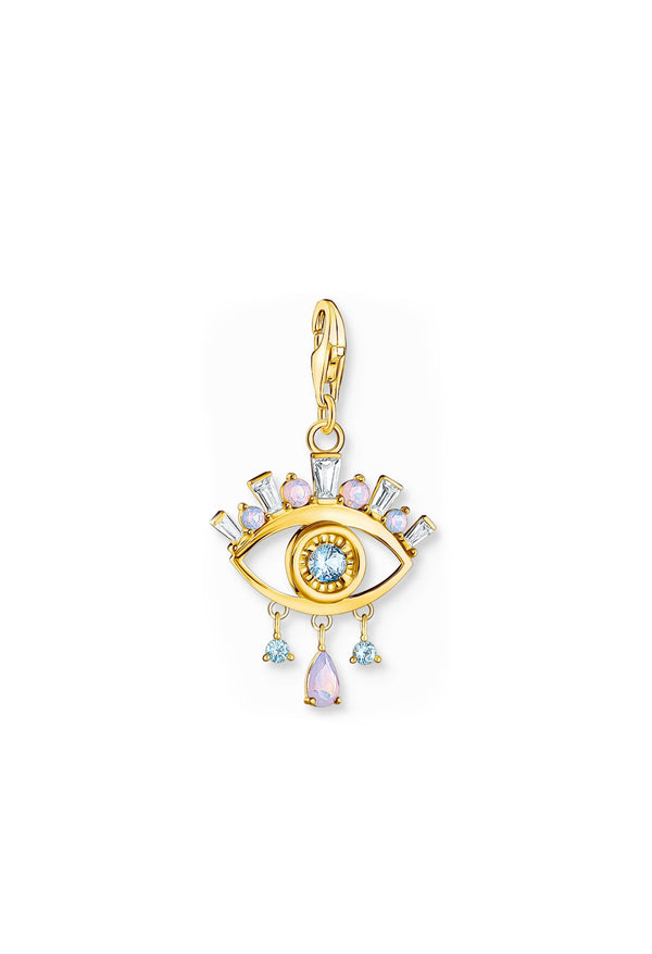 Thomas Sabo Nazar's Blue Eye Charm in Silver Gold Plated