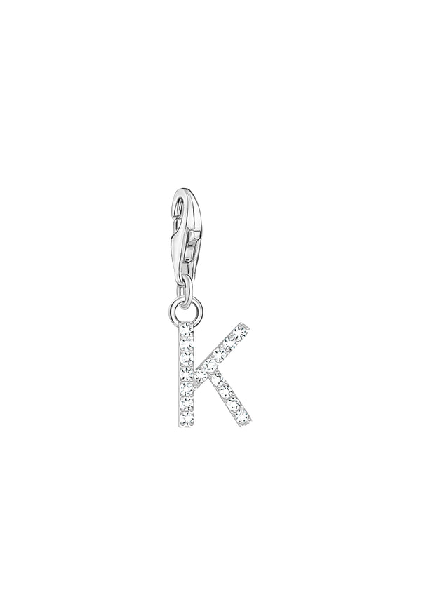 Thomas Sabo Cubic Zirconia Letter K Charm in Silver