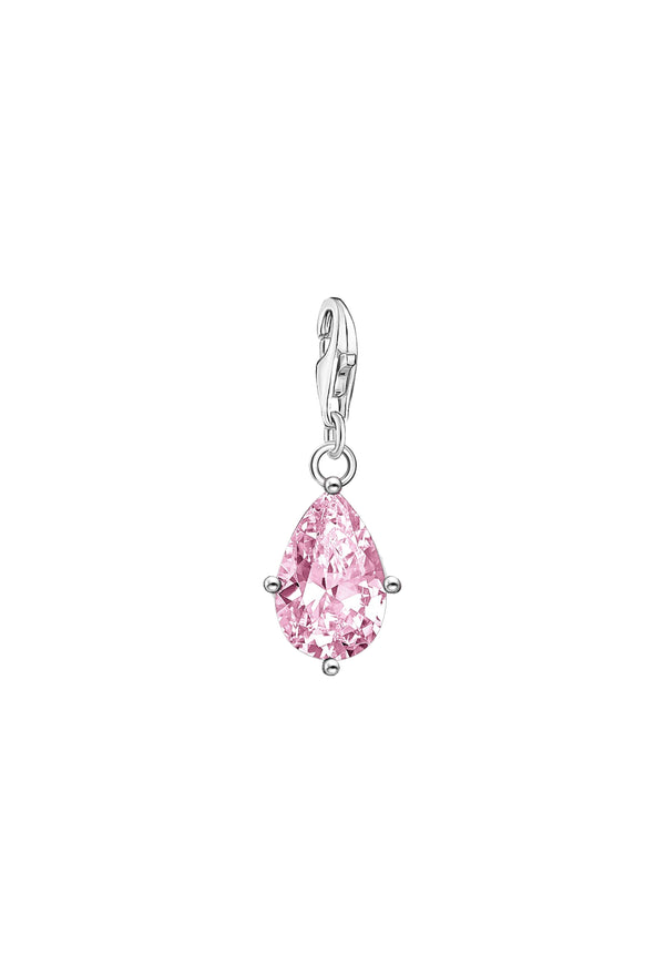 Thomas Sabo Pink Zirconia Drop Charm in Silver