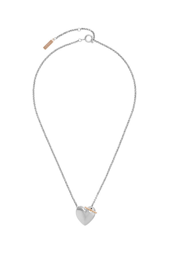 Olivia Burton Knot Heart Necklace in Stainless Steel