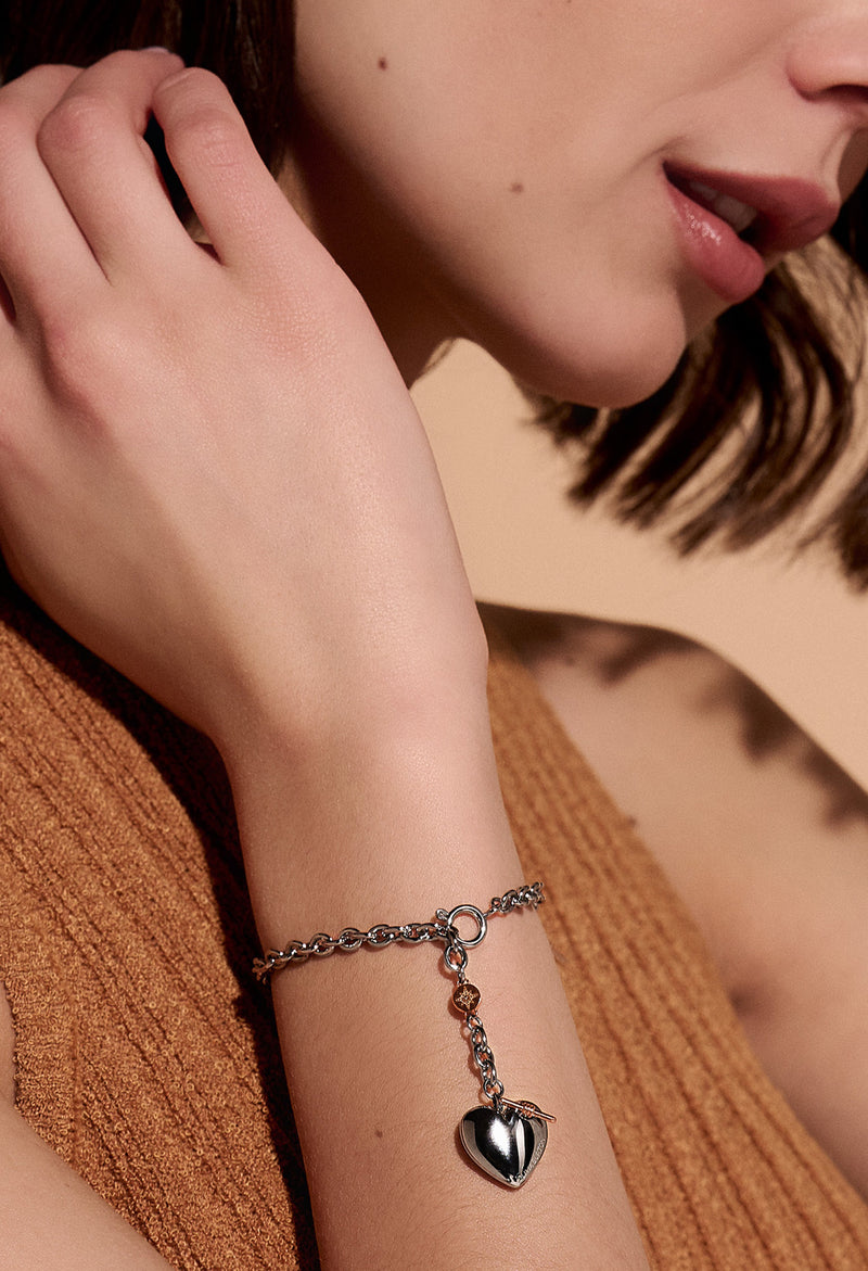 Olivia Burton Knot Heart Bracelet in Stainless Steel