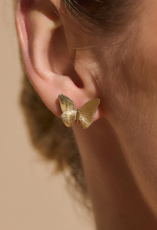 Olivia Burton Butterfly Stud Earrings Gold Plated *