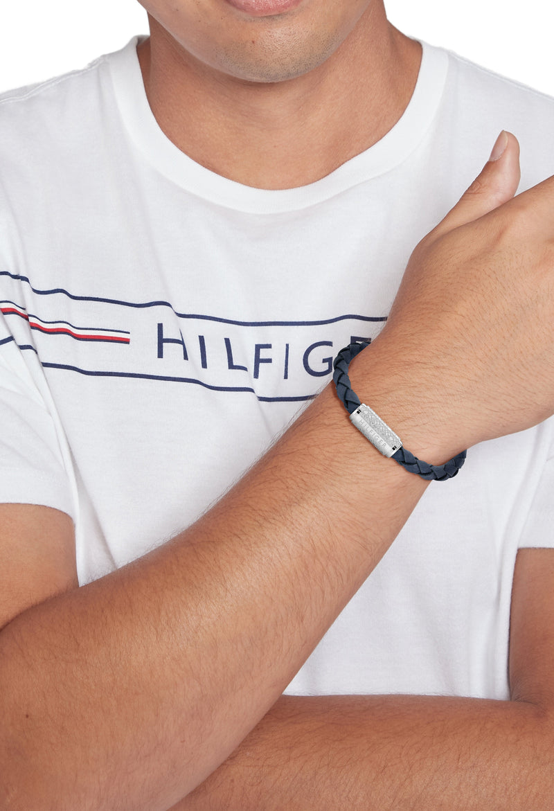 Tommy Hilfiger Gents Navy Explore The Braid Stainless Steel Bracelet