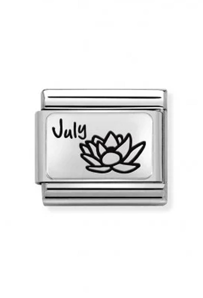 Nomination Composable Classic Link Month Flower Plate July in Silver