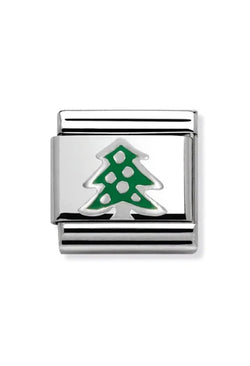 The Nomination Composable Classic Link Christmas Tree charm, silver metal from Nomination Italy, at OD’s Jewellers in St Helens.
