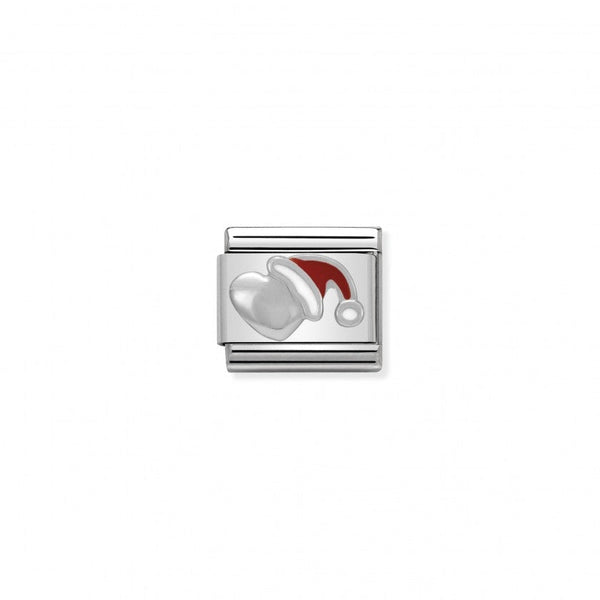 The Nomination Composable Classic Christmas Hat charm, a silver stainless steel enamel piece from Nomination Italy, at OD’s Jewellers in St Helens