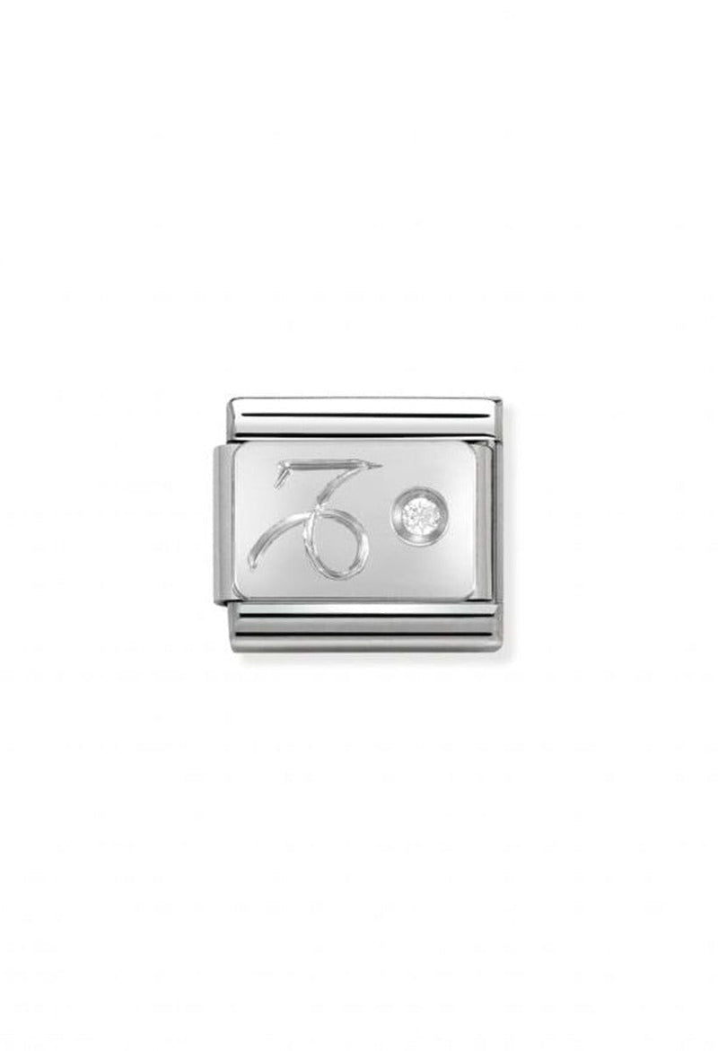 Nomination Composable Classic Link ZODIAC CAPRICORN in Stainless Steel, Cubic Zirconia & 925 Silver