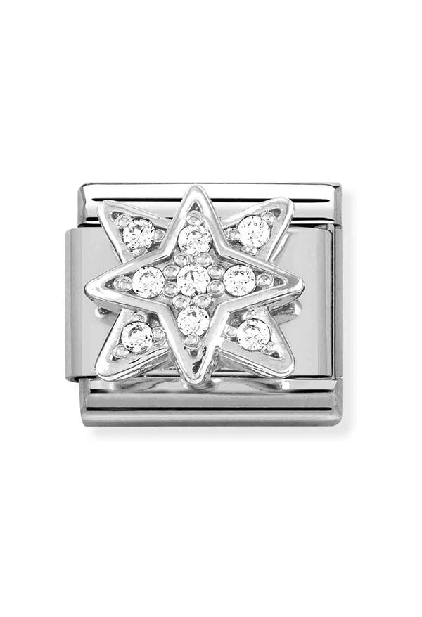 Nomination Composable Classic SYMBOLS WIND ROSE in Steel, Cubic Zirconia and 925 Sterling Silver