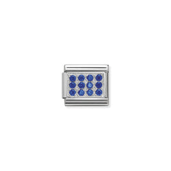 Nomination Composable Classic Link CL Pave Blue in Cubic Zirconia and 925 Silver