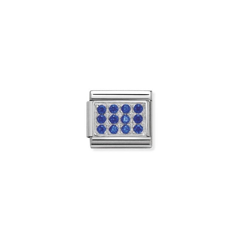 Nomination Composable Classic Link CL Pave Blue in Cubic Zirconia and 925 Silver