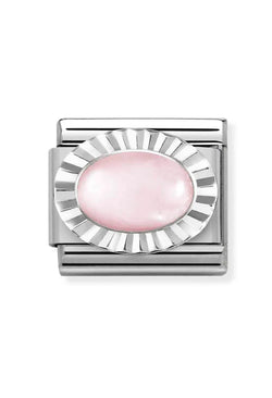 Nomination Composable Classic Link Diamond Rose Quartz in Silver