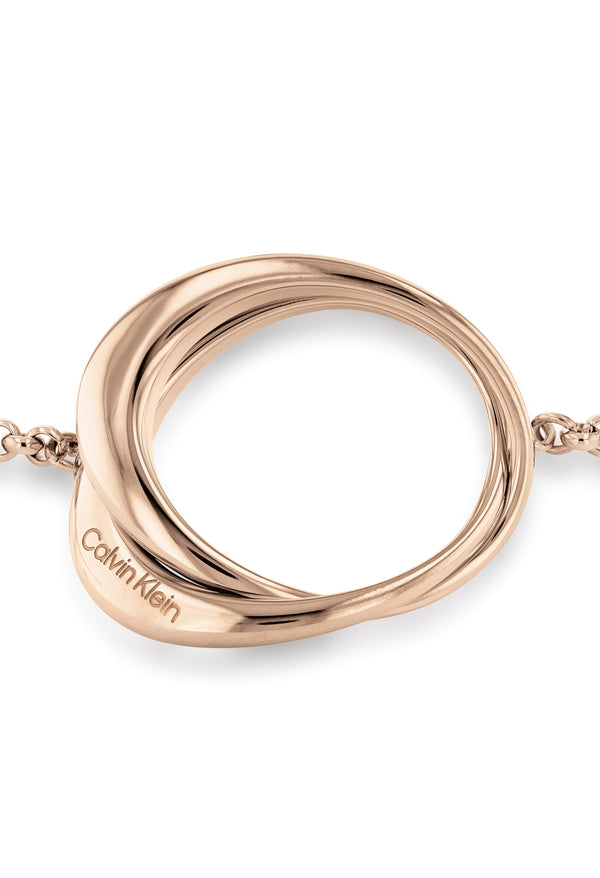 Calvin Klein Rose Gold Plated Warped Bracelet