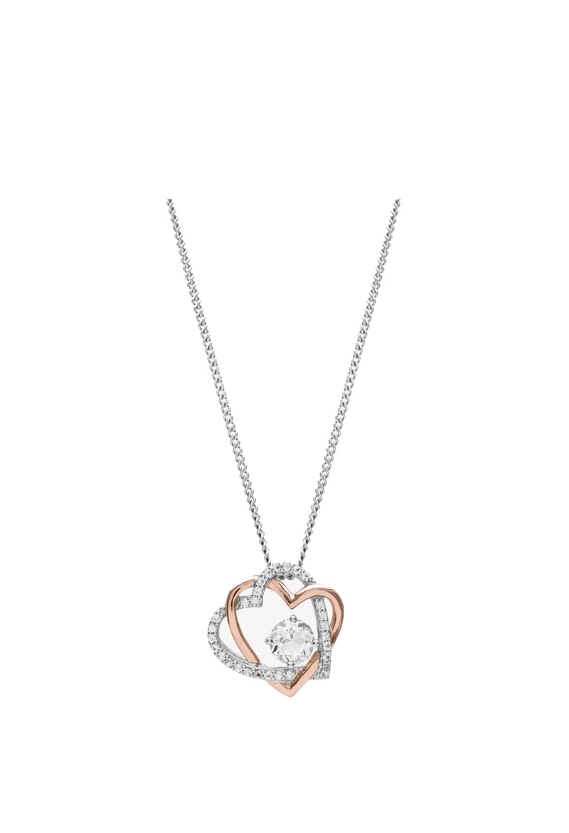 The Clogau Forever Yours Heart Pendant with White Topaz in Sterling Silver necklace, from Clogau, available at OD’s Jewellers in St Helens