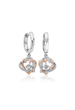 The Clogau Forever Yours Heart Drop Earrings, white topaz in sterling silver, from Clogau at OD’s Jewellers in St Helens