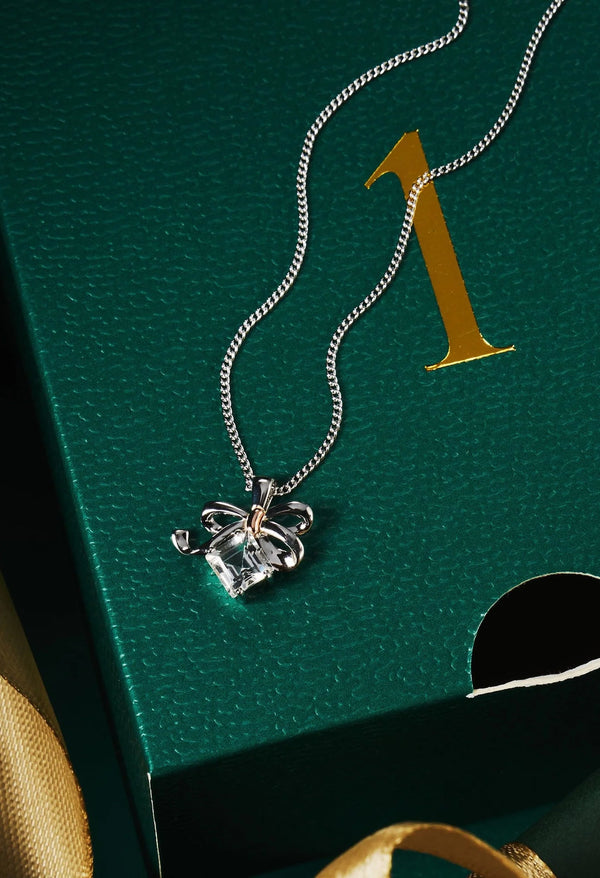 Clogau Christmas Bow Pendant in Silver