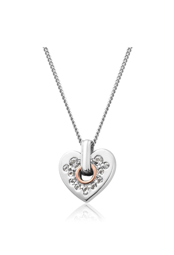 Clogau Cariad Sparkle Silver Heart Pendant in silver