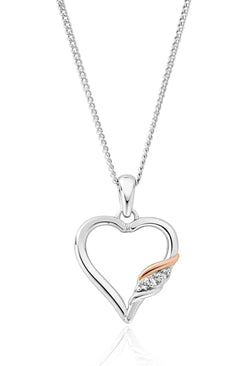 Clogau Past Present Future Heart Pendant in silver