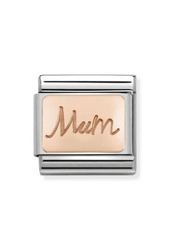 Nomination Composable Classic Link Plates Mum Plate in Stainless Steel with 9K Rose Gold