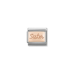 Nomination Composable Classic Link Plates Sister Plate in Stainless Steel with 9K Rose Gold