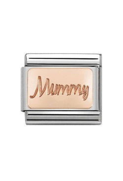 Nomination Composable Classic Link Plates Mummy Plate in Stainless Steel with 9K Rose Gold