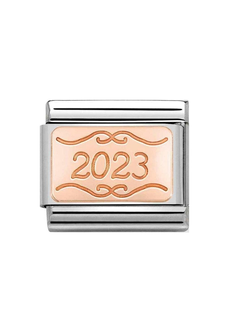 Nomination Composable Classic Link PLATES PLATE 2023 in Stainless Steel with 9K Rose Gold