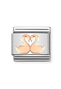 Nomination Composable Classic Swans Link in 9k Rose Gold