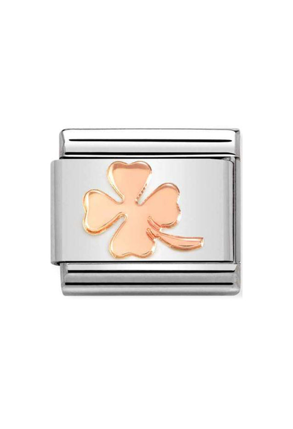 Nomination Composable Classic SYMBOLS FOUR-LEAF CLOVER in Steel and 375 Gold