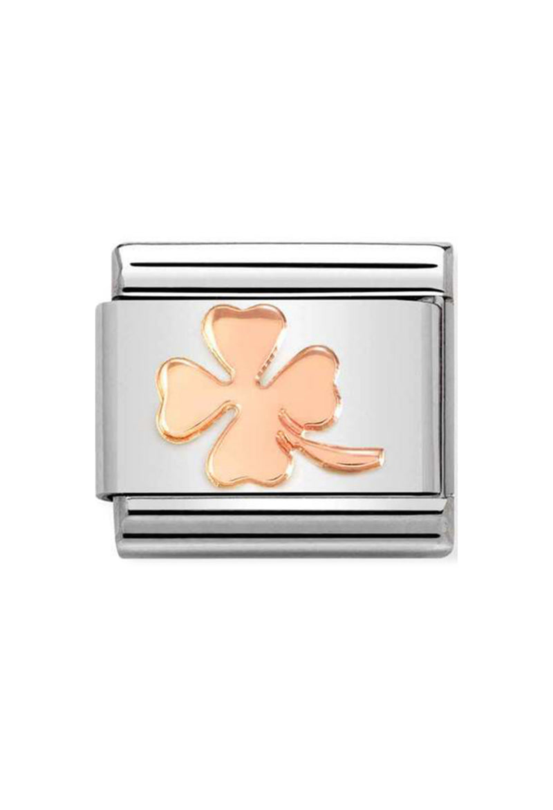 Nomination Composable Classic SYMBOLS FOUR-LEAF CLOVER in Steel and 375 Gold